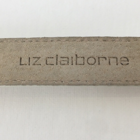 Vintage Liz Claiborne Ivory Colored Leather Belt Gold Tone Buckle Women’s Sz M - Picture 6 of 10